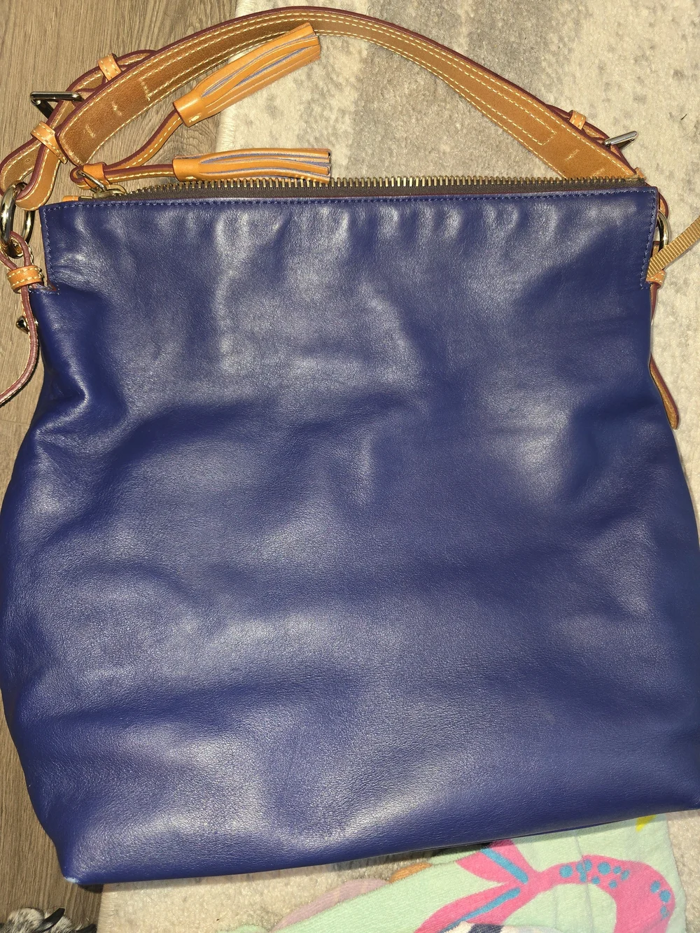 Dooney & Bourke Pebble Grain Mackenzie Hobo Bag Midnight Blue